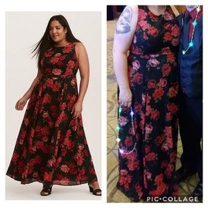 Black floral Georgette maxi